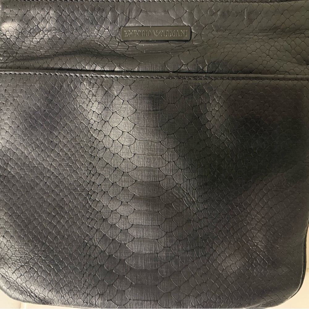 Emporio Armani Black Snakeskin Pattern Bag